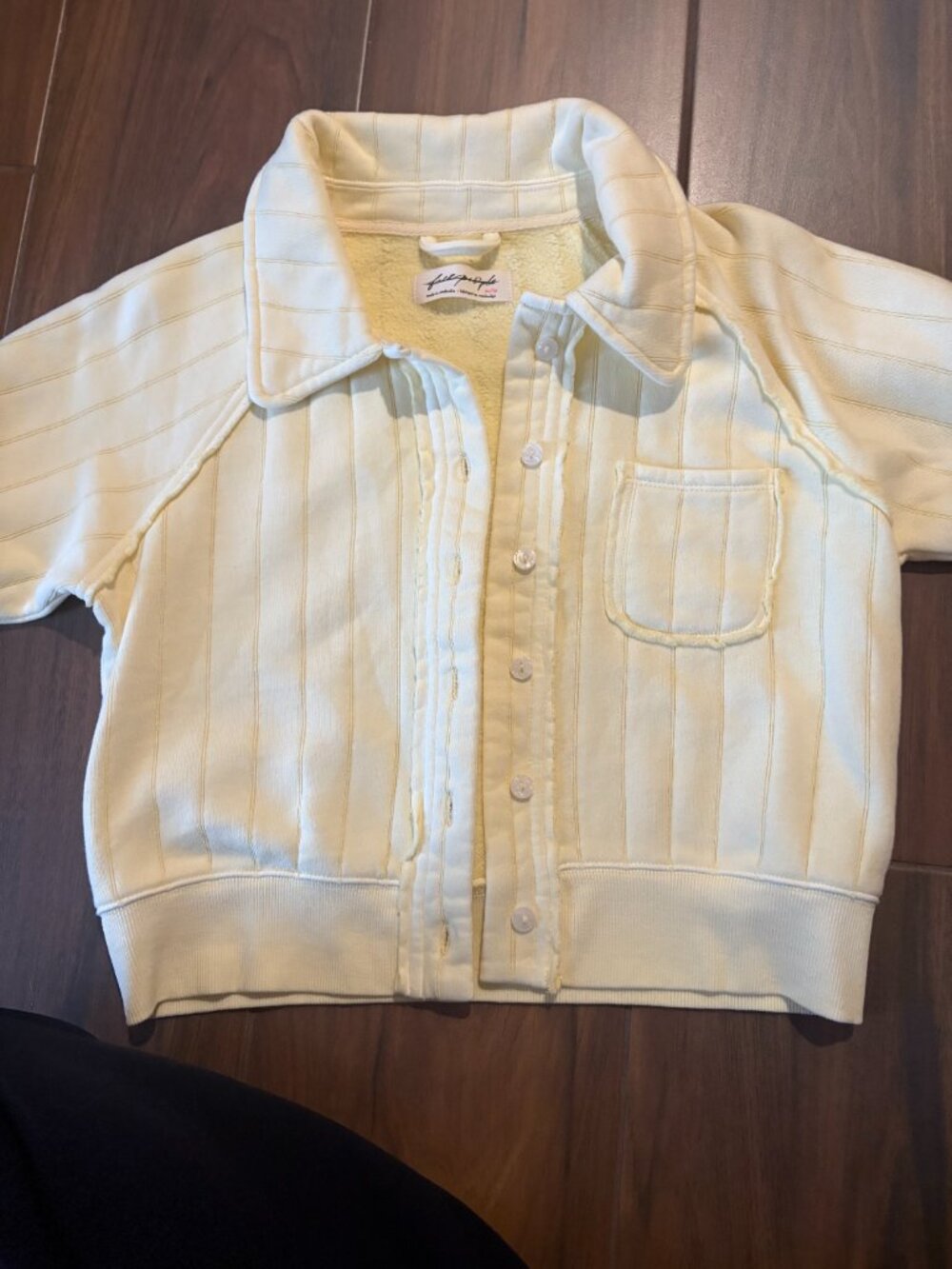 Free People On Point Sweatshirt Polo Pale Yellow Size XS NWOT